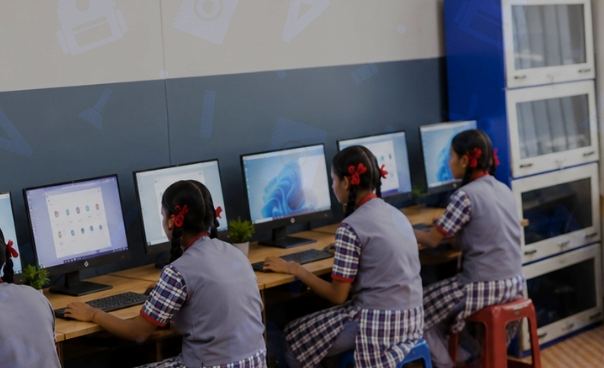 Computer lab at Sri Triveni School
