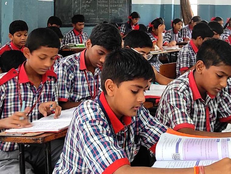 High school students at Sri Triveni School